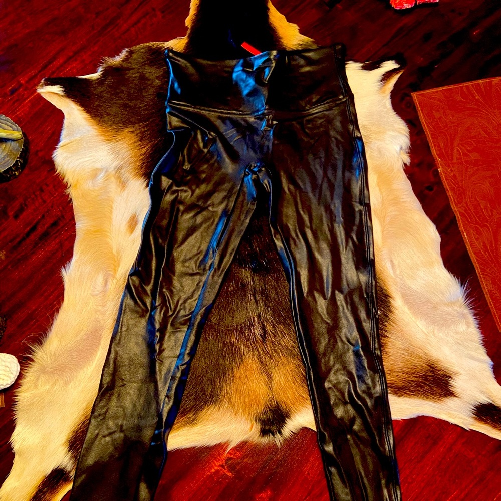 SPANX Faux Leather Leggings.